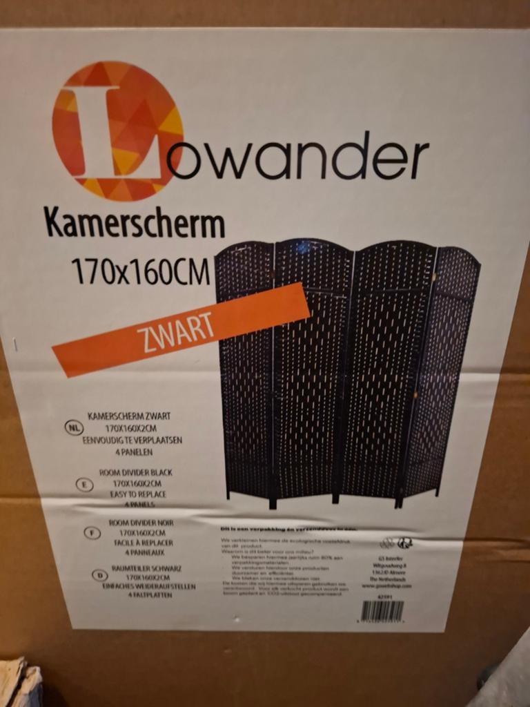 Kamerscherm nieuw in doos, Huis en Inrichting, Woonaccessoires | Kamerschermen, Ophalen