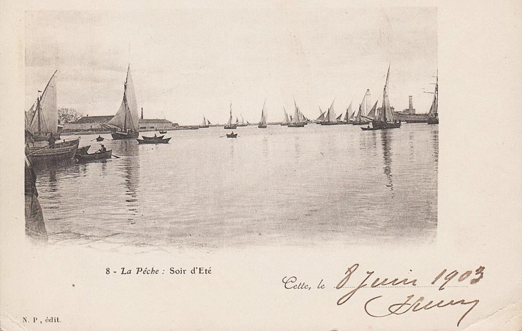 1903 - FRANCIA - Sète : La Pêche : Soir d'Été, Envoi, Avant 1920, Affranchie, France