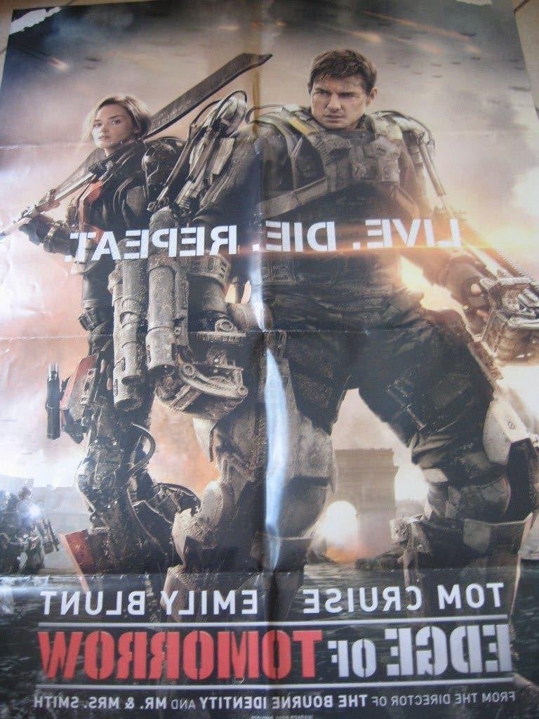 Edge of Tomorrow filmposter met Tom Cruise en Emily Blunt, Ophalen of Verzenden, Zo goed als nieuw, Film, Poster