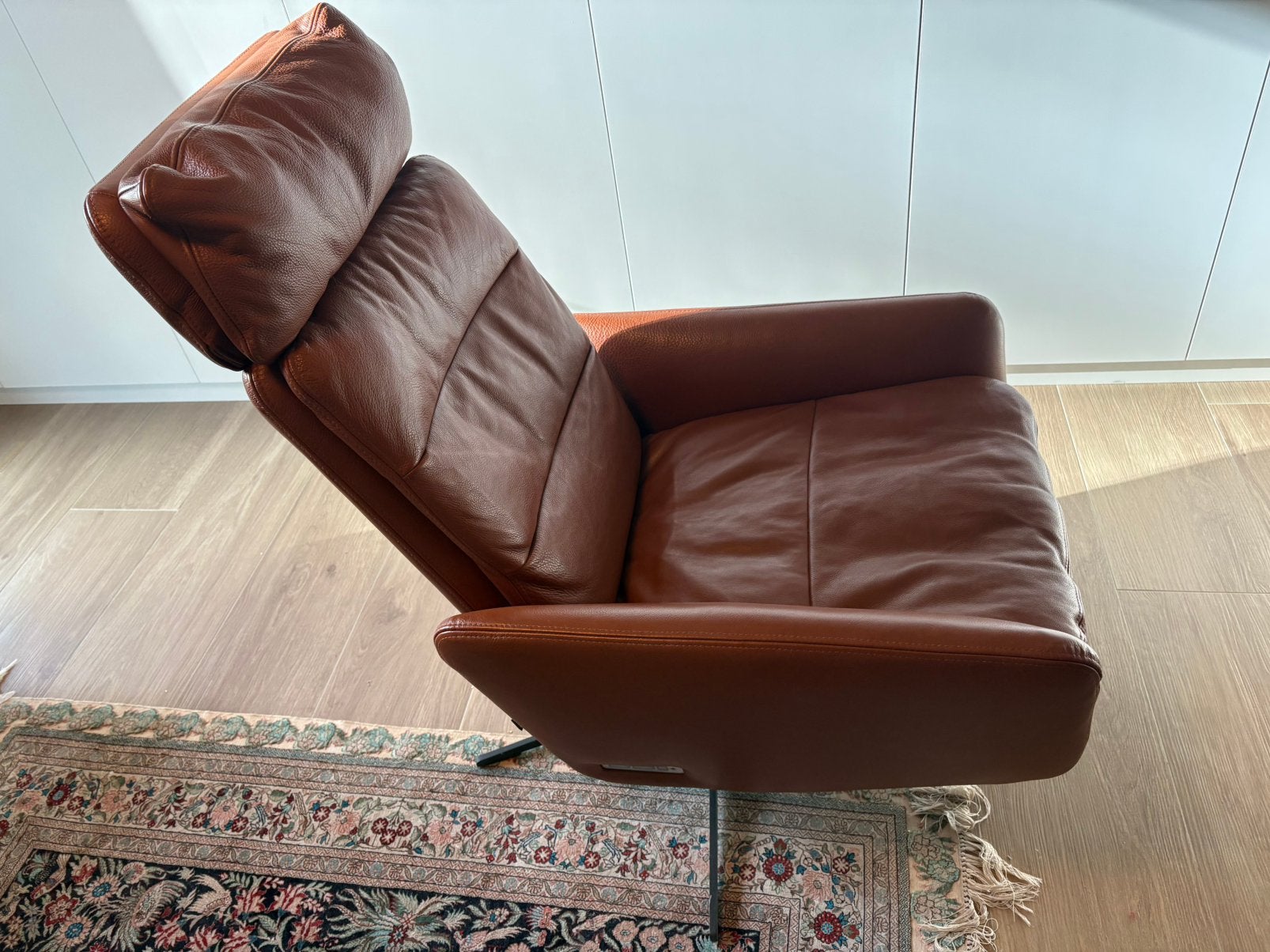 Magnifique fauteuil inclinable en cuir de Flexlux., Maison & Meubles, Enlèvement, Comme neuf