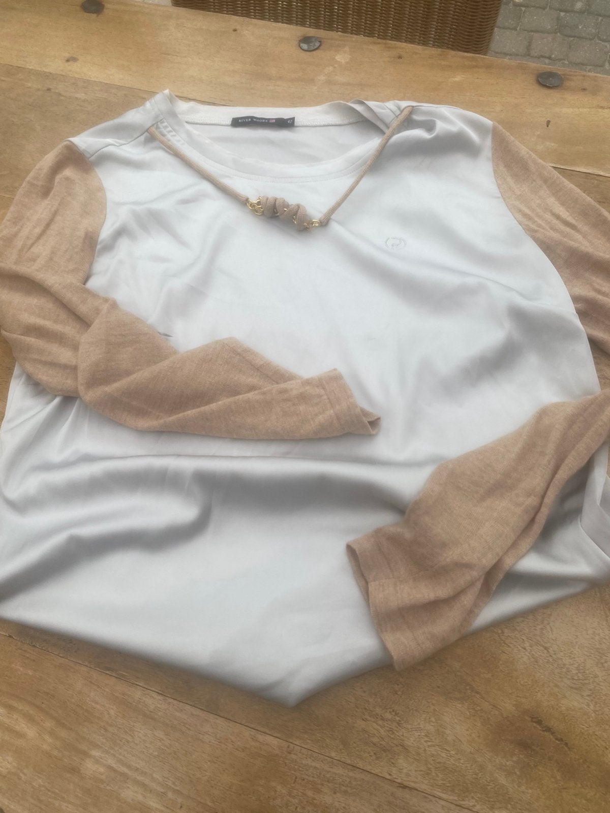 Blouse Metk River Woods 42, Kleding | Dames, Ophalen, Zo goed als nieuw, Blauw