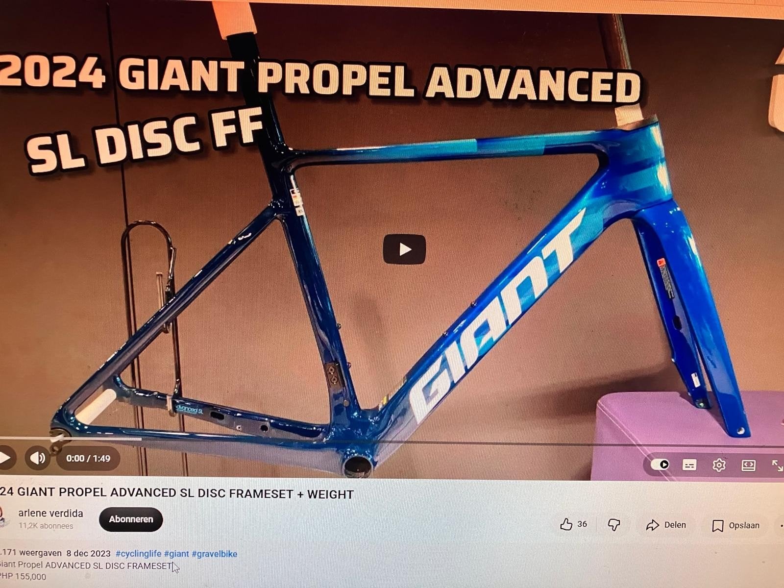 GEZOCHT frame GIANT PROPEL ADVANCED DISC FF

Maat 54 of, Fietsen en Brommers, Ophalen, Giant