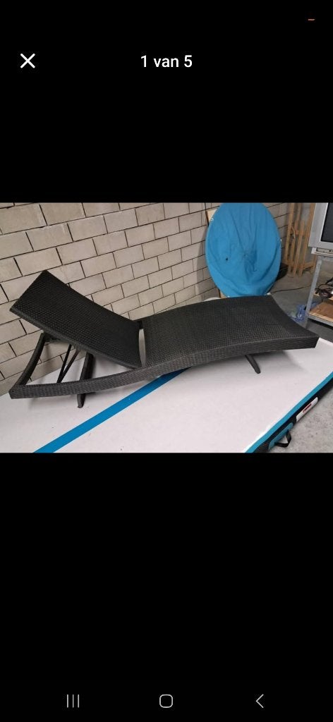 Wicker ligzetel, Jardin & Terrasse, Chaises de jardin, Enlèvement, Comme neuf, Osier, Ajustable