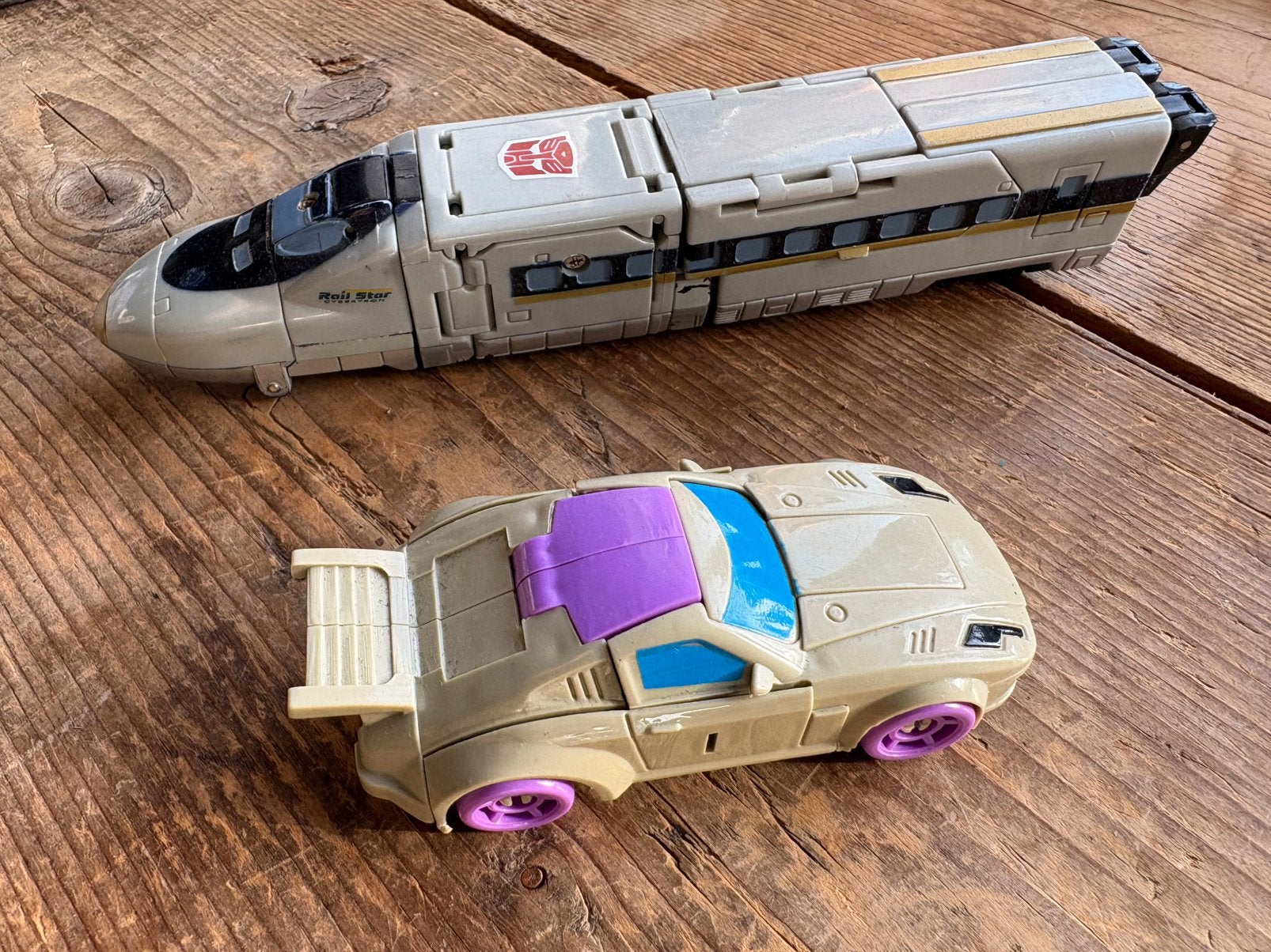 TRANSFORMERS VINTAGE ORIGINELE TREINLOCOMOTIEF AUTO PORSCHE, Overige generaties, Ophalen of Verzenden, Zo goed als nieuw, Autobots