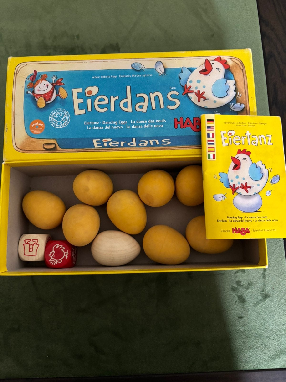 Haba spel eierendans, Kinderen en Baby's, Ophalen of Verzenden, Zo goed als nieuw
