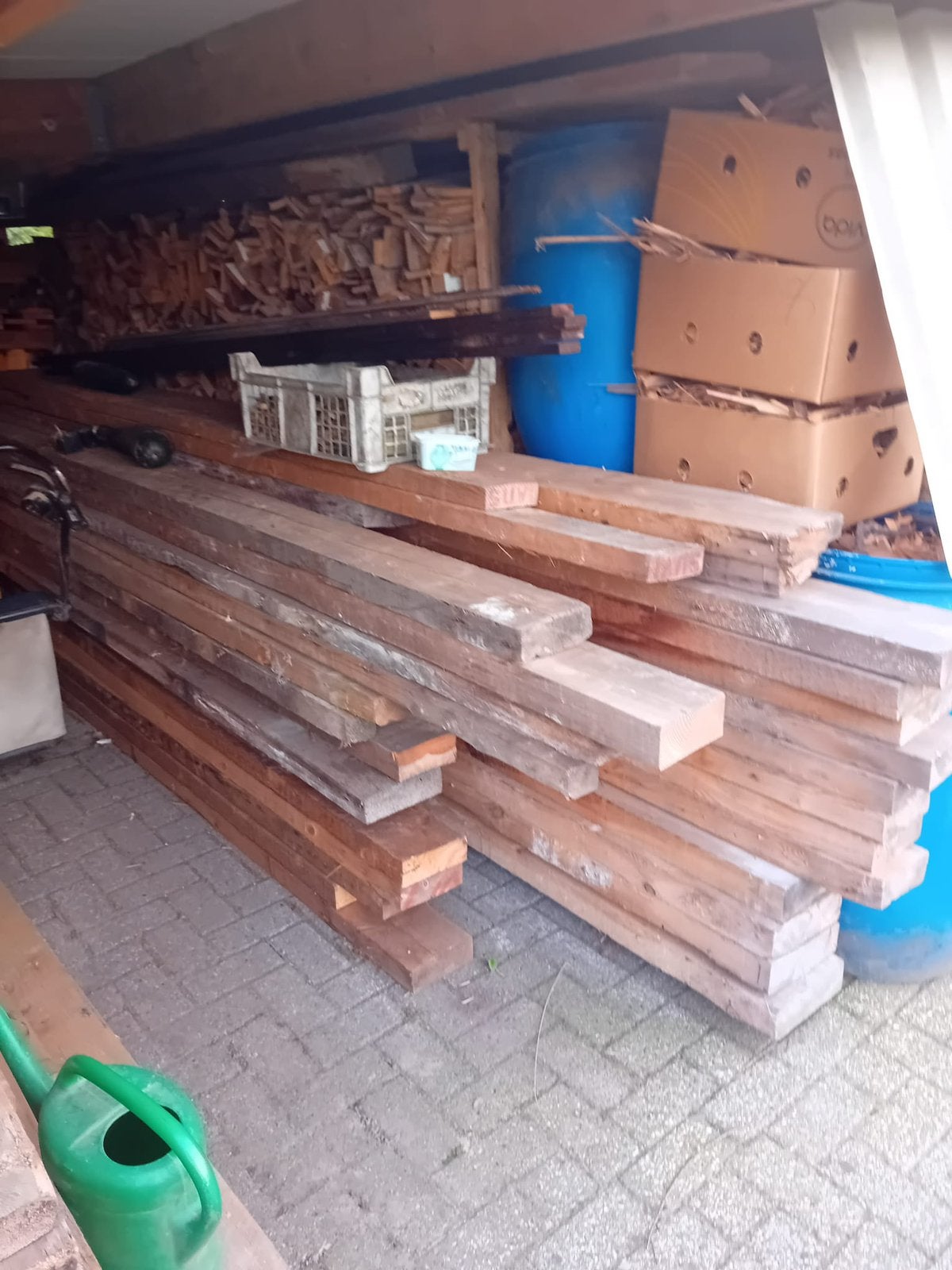 Gordingen 220 en 175 mm verschillende lengte's beschikbaar, Doe-het-zelf en Bouw, Ophalen, Gebruikt, 50 mm of meer, Balk