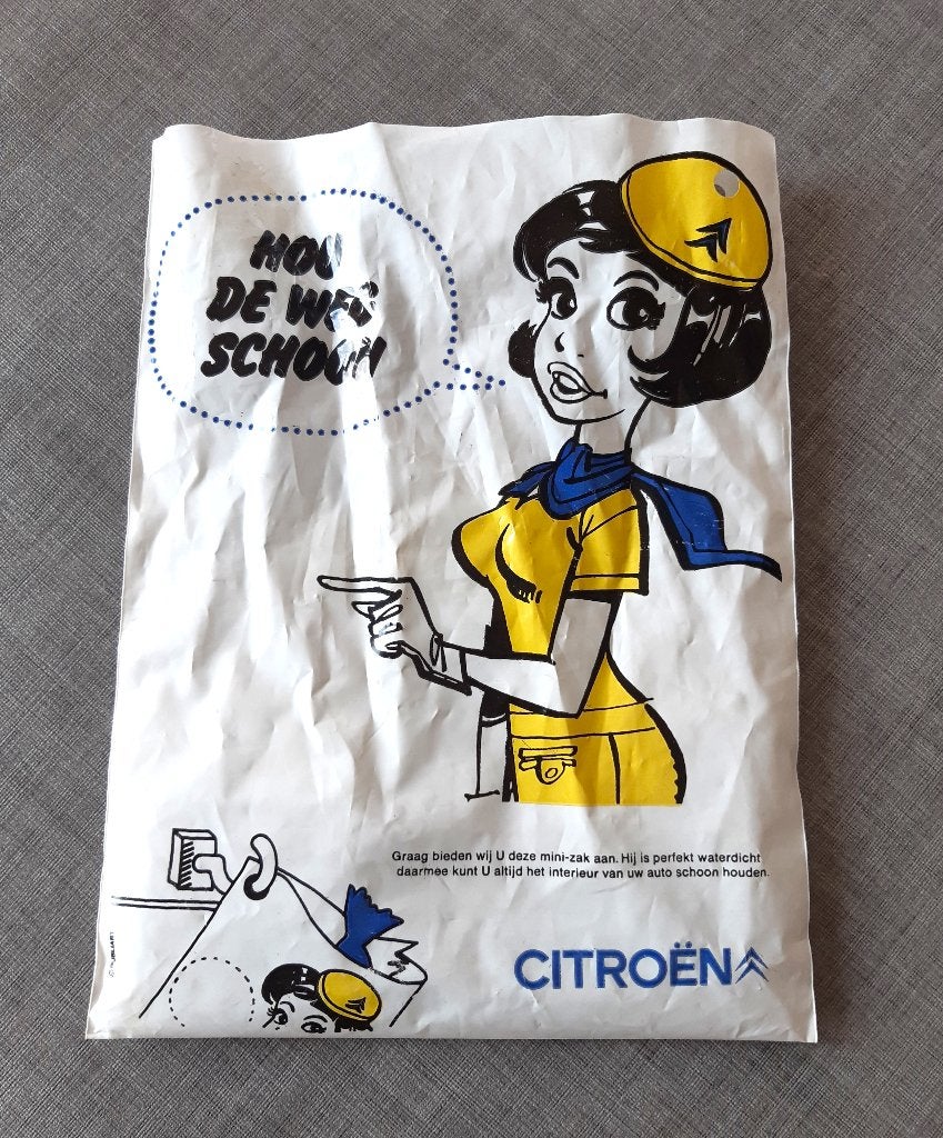 Vintage Citroën afvalzakje Natasja François Walthéry, Verzamelen, Stripfiguren, Ophalen of Verzenden, Overige figuren, Gebruikt