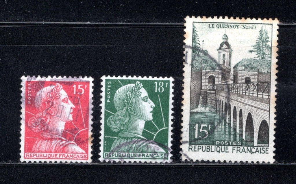 FRANCE Lot 1957 estampillé, Envoi, Affranchi