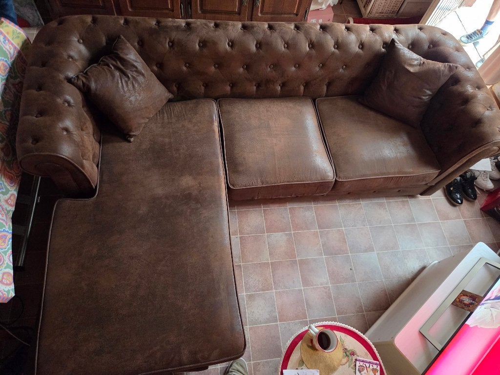 Chesterfield Toledo Zitbank, Huis en Inrichting, Zetels | Zetels, Ophalen, Kunststof, Driepersoons, Zo goed als nieuw