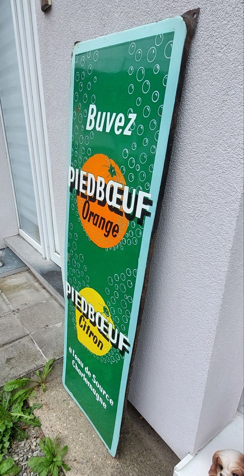 Piedboeuf émaillée 1949, Enlèvement, Utilisé, Panneau publicitaire