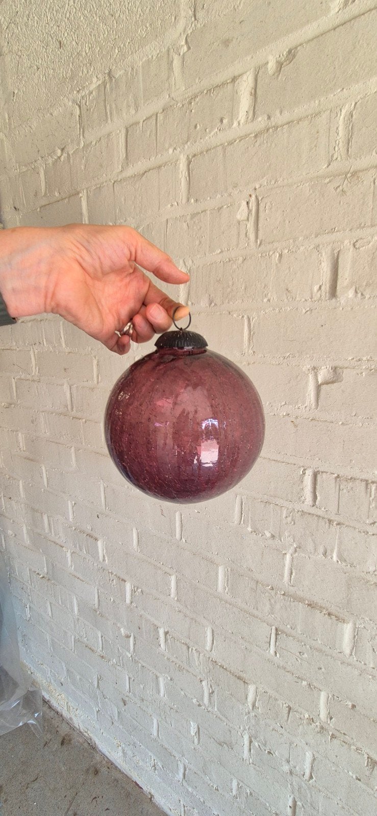 Grandes boules décoratives en verre, Violet, Brocante, Verre, Comme neuf