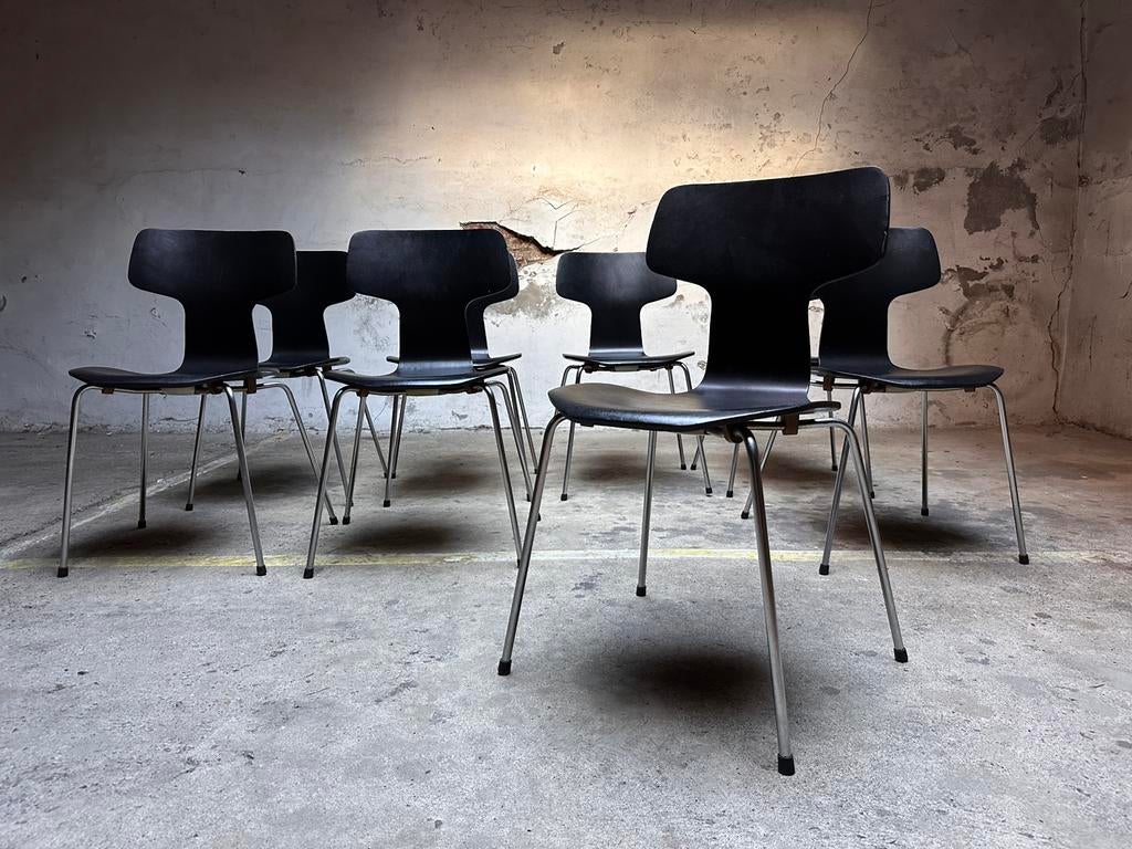Vintage stoelen, Hammer Chairs van Fritz Hansen, Ophalen, Zwart, Zo goed als nieuw, Vijf, Zes of meer stoelen