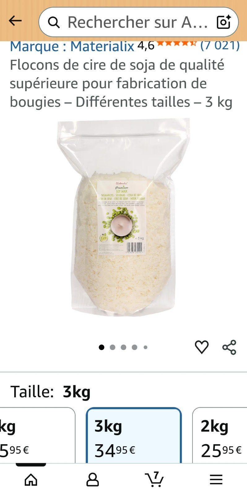 Cire 3kg + 900gr, Mons, Autres marques, Beige, Enlèvement, Cire