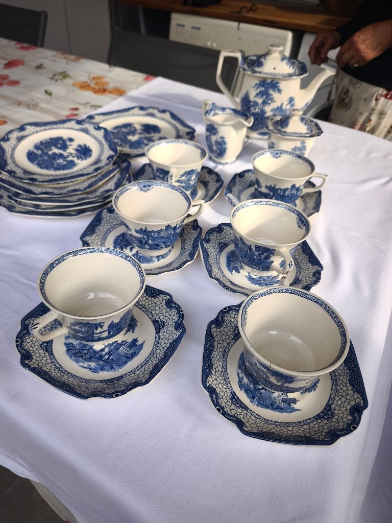 Service à thé Adams landscape, Enlèvement, Comme neuf, Porcelaine, Service complet