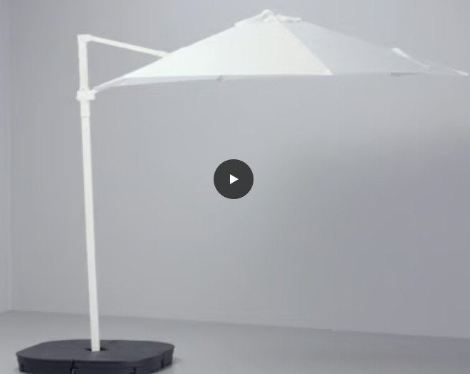 Witte vrijhangende parasol 270cm - nieuw, Jardin & Terrasse, Parasols, Neuf, Parasol flottant, 2 à 3 mètres, Enlèvement