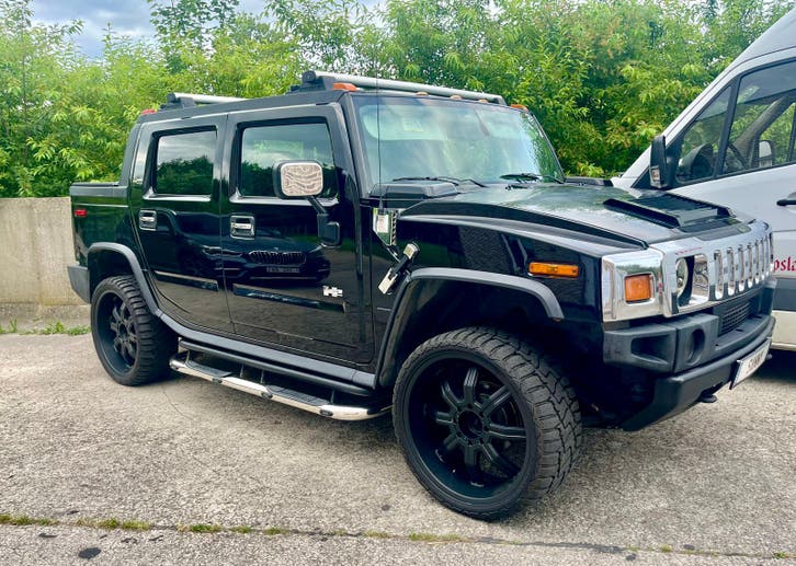Hummer H2 pick up, Auto's, Automaat, Zwart, Leder, 5 zetels