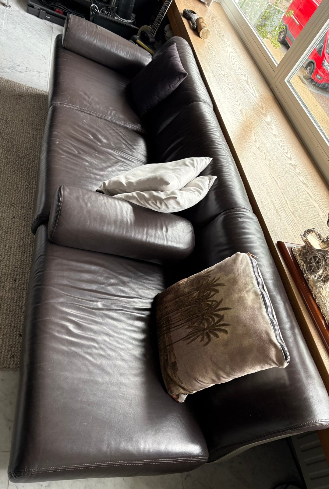 Salon/ Zetel (2 delen), Huis en Inrichting, Zetels | Complete zithoeken, Ophalen, Zo goed als nieuw, Leer