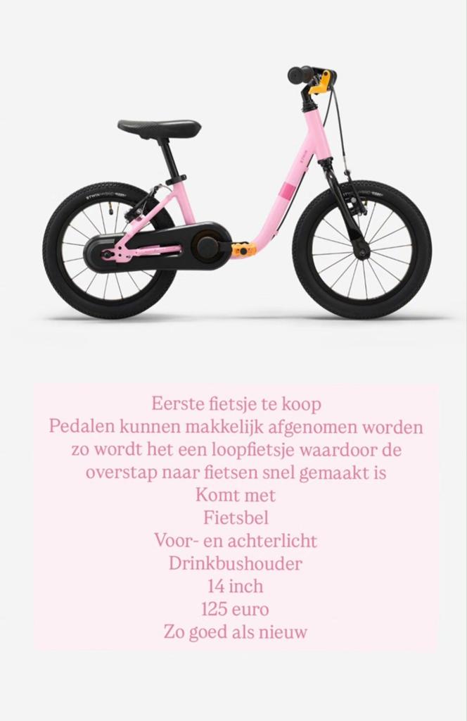 Btwin eerste fietsje 14 inch, Ophalen