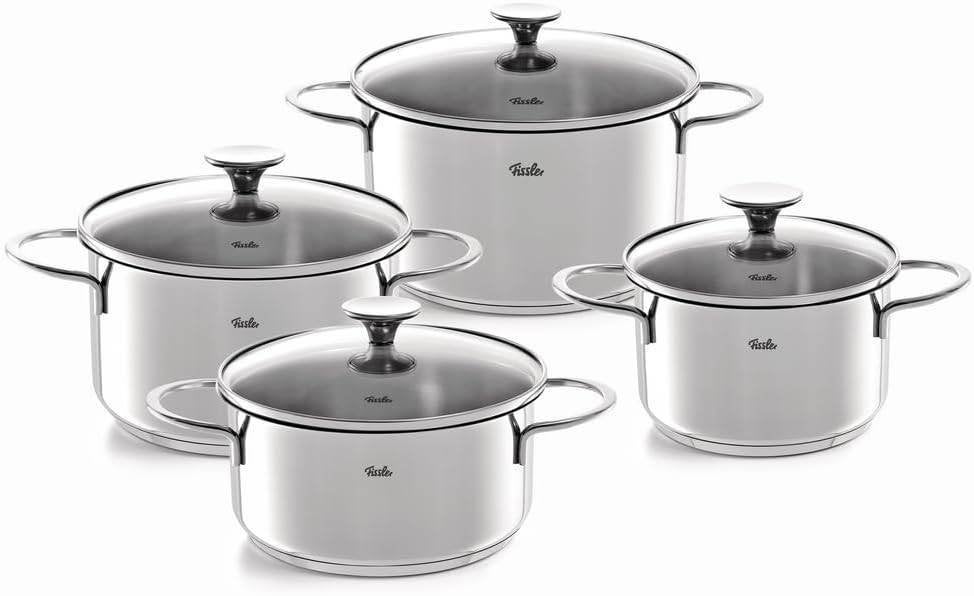 Nieuw | Fissler Kookpannenset 4-delig Copenhagen, Huis en Inrichting, Keuken | Potten en Pannen, Nieuw, Pannenset, Inox, Inductieplaat