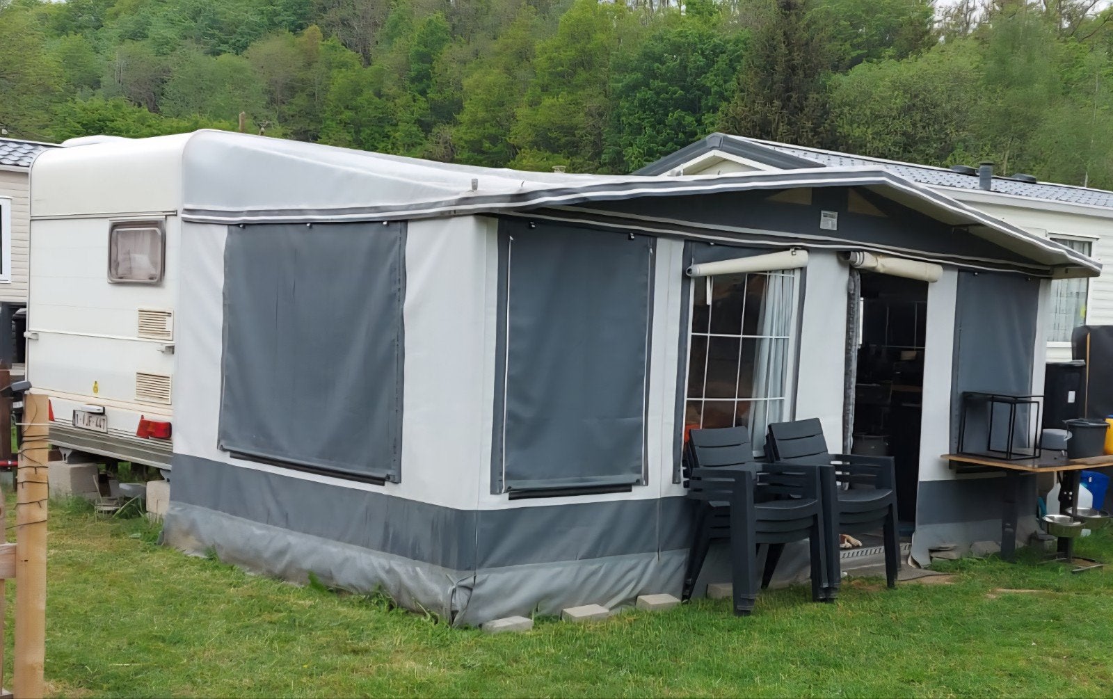 Caravan 4 slaapplaatsen Badkamer Tent camping werfkeet bouw, Ophalen