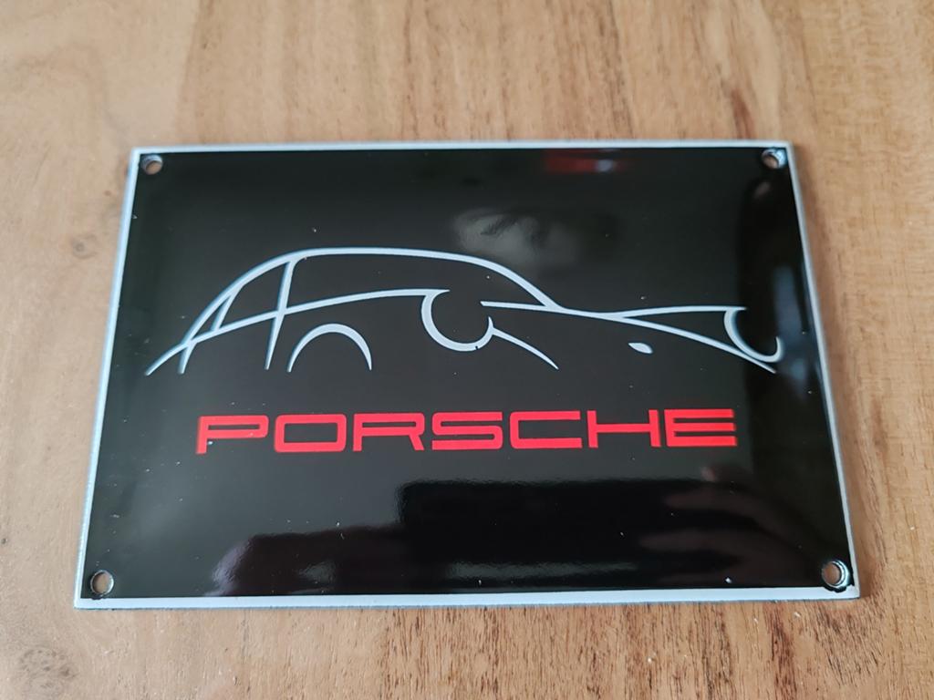 Porsche emaille plaat, Verzamelen, Ophalen of Verzenden, Zo goed als nieuw, Reclamebord