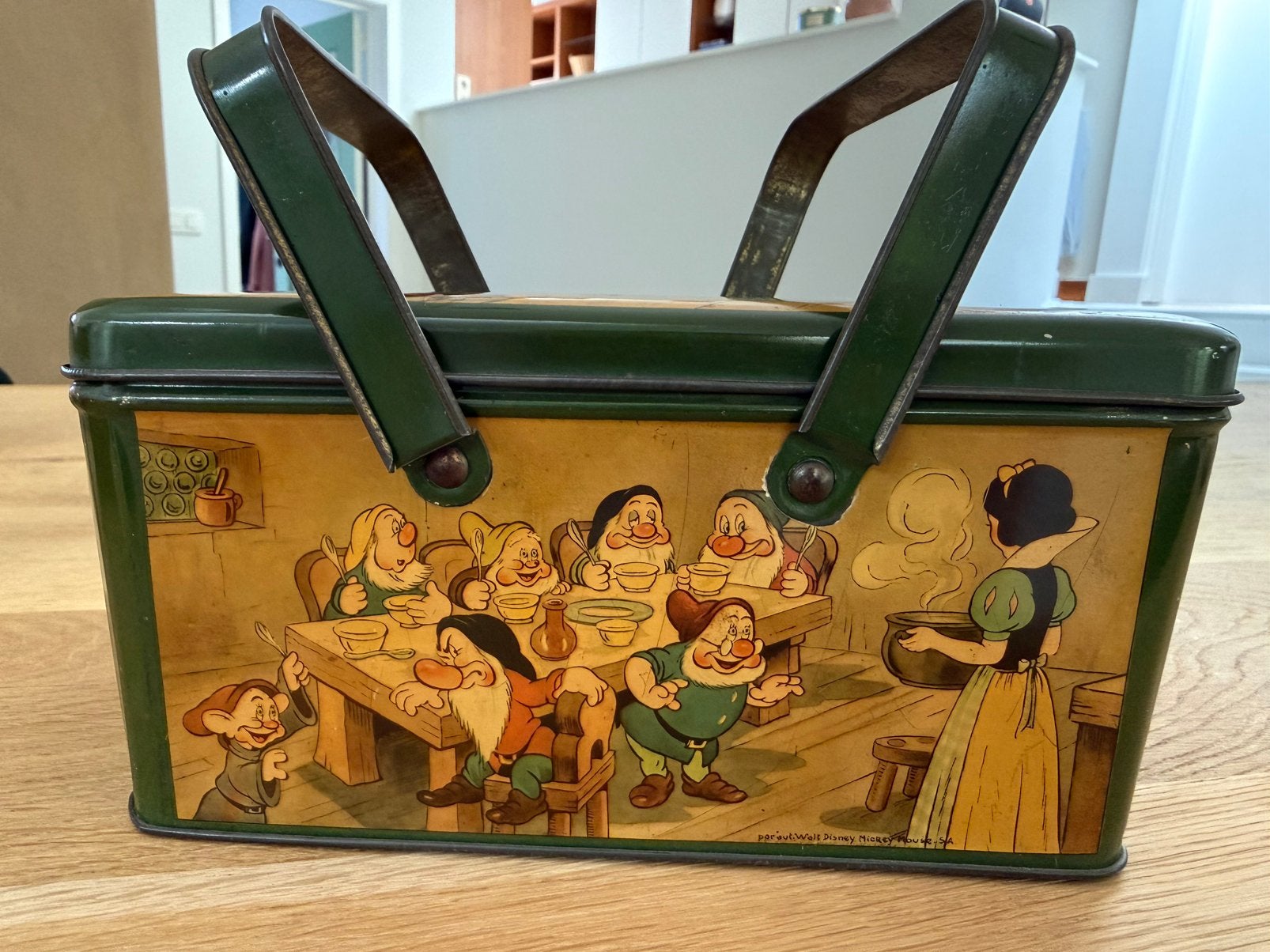 Blikken doos disney sneeuwwitje en de 7 dwergen + opschrift, Enlèvement, Comme neuf