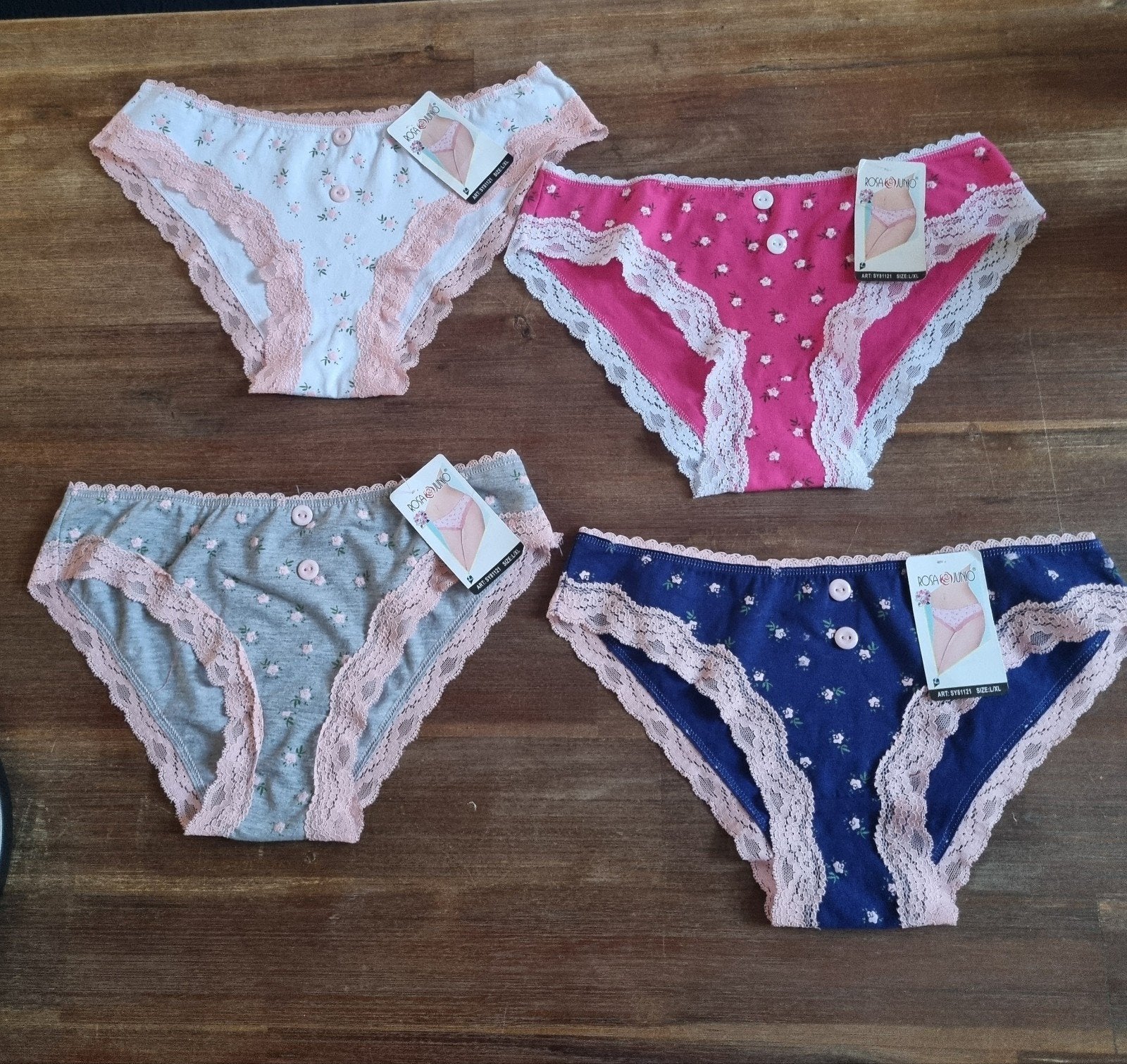 ROSA&JUNIO 4x Nieuwe Damesslips Maat L/XL, Kleding | Dames, Ondergoed en Lingerie, Rosa&Junio, Ophalen of Verzenden, Overige kleuren