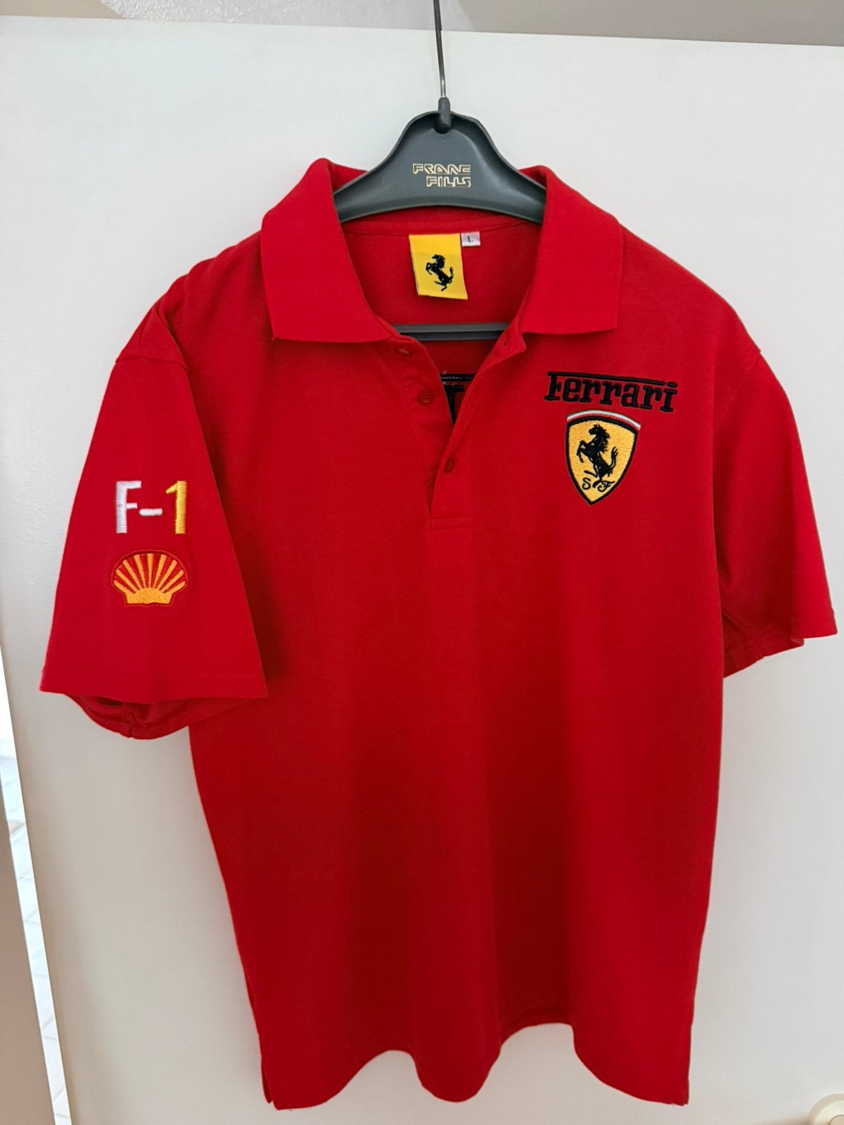 Ferrari thema polo shirt, Ophalen, Zo goed als nieuw, Maat 48/50 (M), Rood