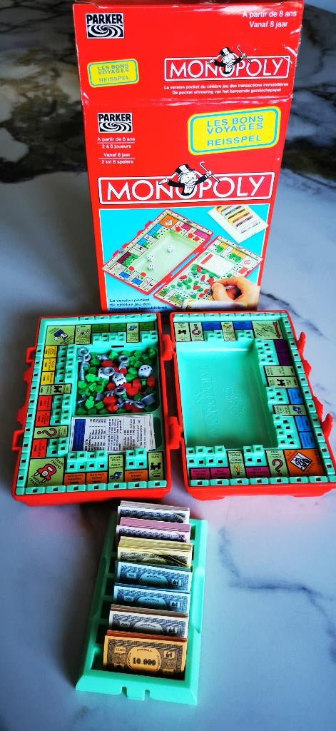 Jeu Monopoly voyage, Hobby & Loisirs créatifs, Cinq joueurs ou plus, Enlèvement ou Envoi, Comme neuf, Parker