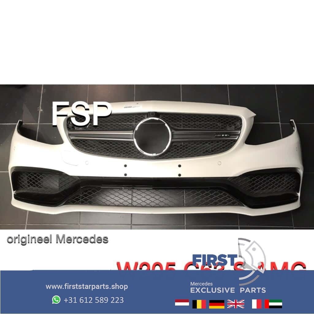 C 63 S AMG Voorbumper W205 2019 Mercedes C Klasse WIT origin, Utilisé, -, Avant, -