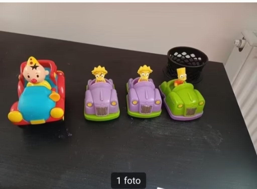 3 speelgoed autootjes van de simpsons, Kinderen en Baby's, Speelgoed |Speelgoedvoertuigen, Ophalen, Gebruikt