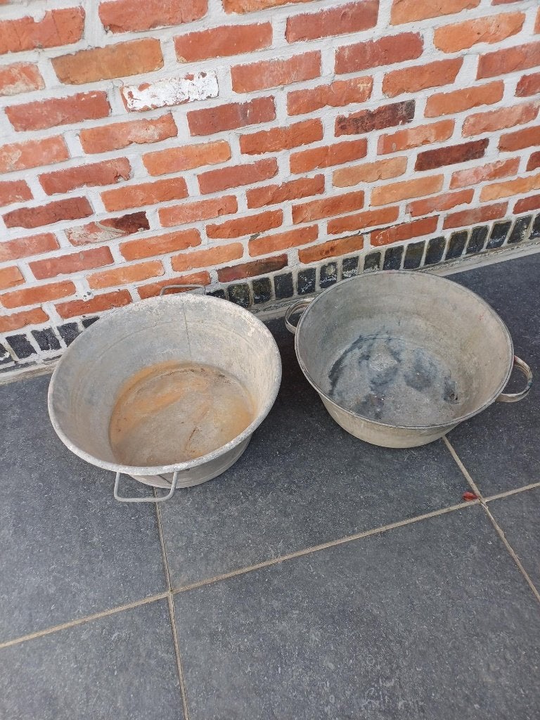Mooie oude zinken kuipen- Brocante-Landelijk, Enlèvement