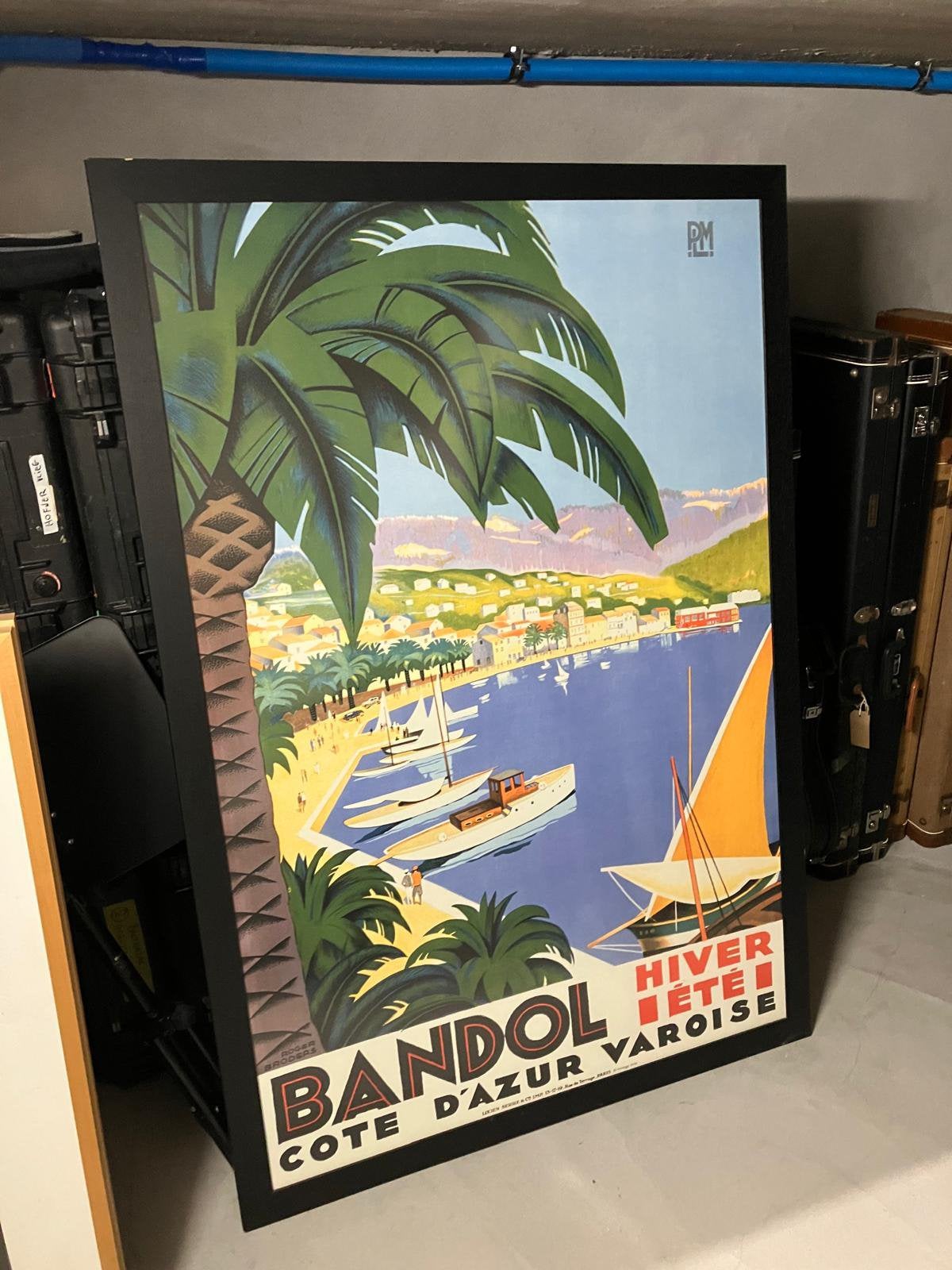 Replica vintage poster ingekaderd, Ophalen, Zo goed als nieuw