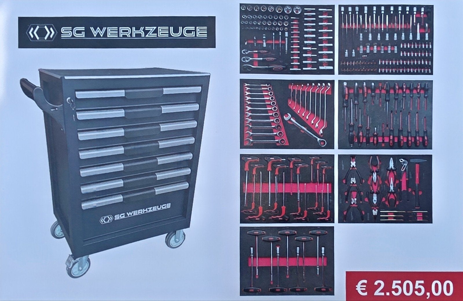 gereedschapskist SG werkzeuge SG10-25L 258 delig, Enlèvement, Remplie, Neuf
