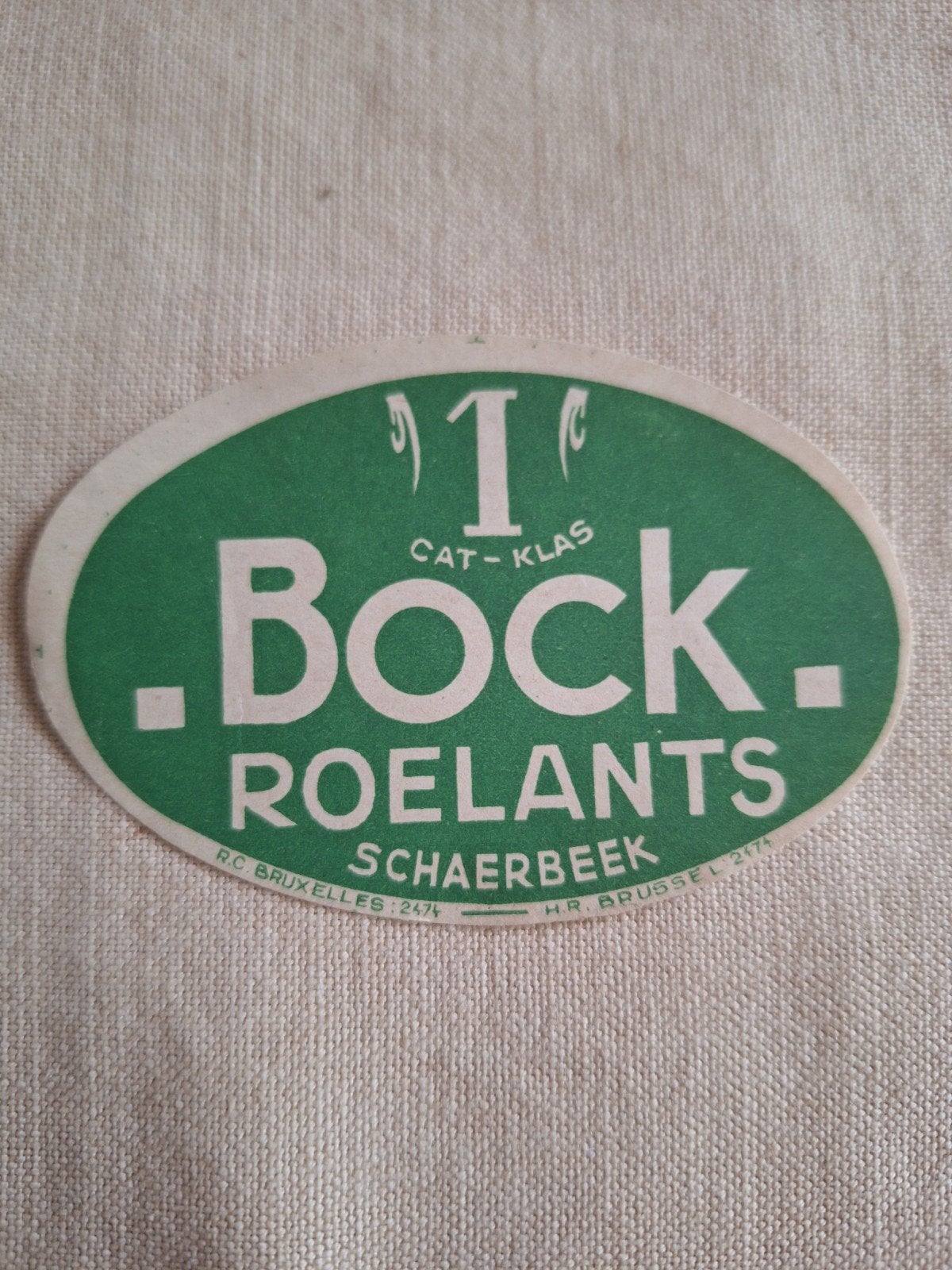Oud bieretiket brouwerij Roelants Schaarbeek Bock bier, Verzamelen, Ophalen of Verzenden