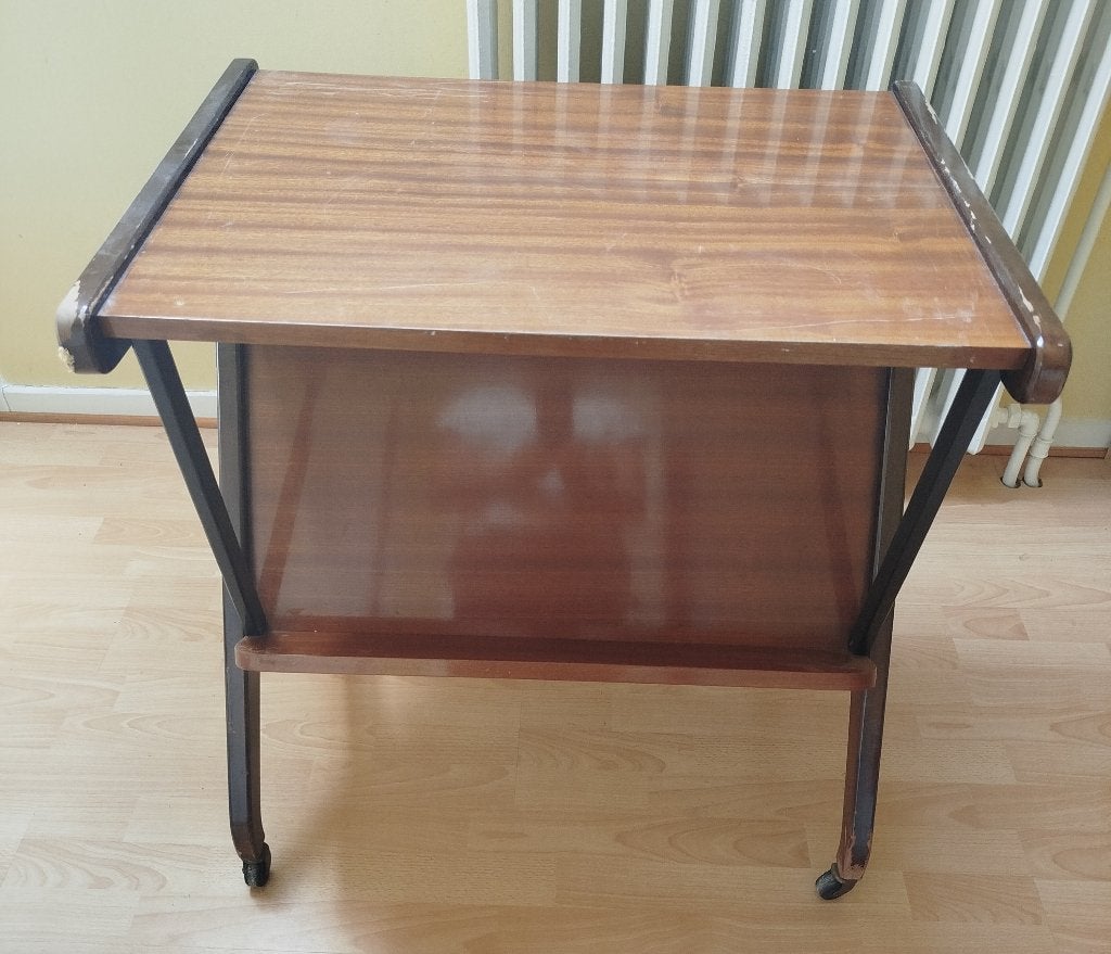 Vintage année 50 Meuble de télévision ou desserte Carlo Sala, Enlèvement, Utilisé, Année 1950