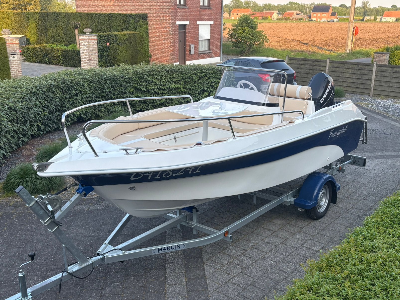 Boot 40pk motorboot, Consoleboot, Ophalen, Buitenboordmotor, Trailer