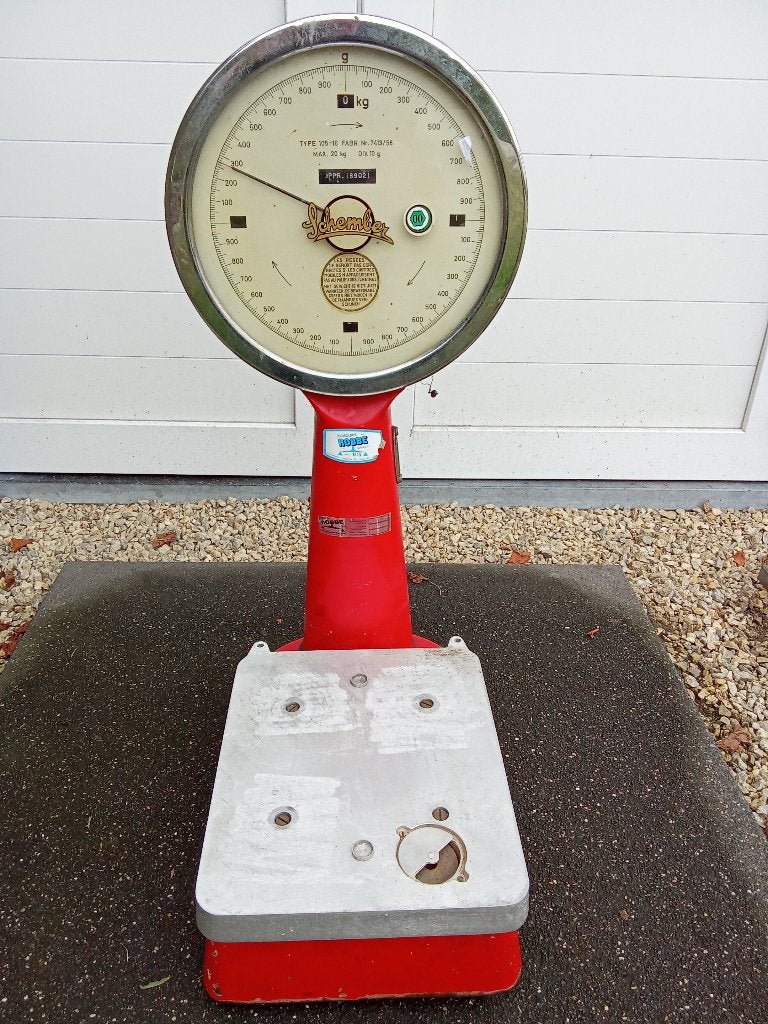 Antieke weegschaal Schember 20kg rood., Ophalen