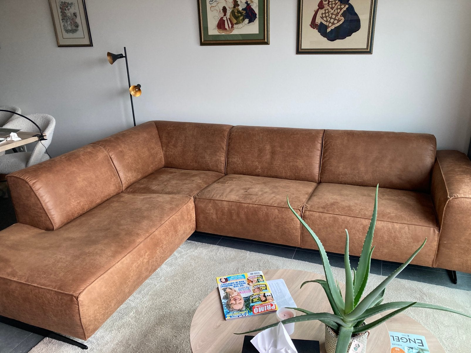Cognac kleur zetel, Enlèvement, Utilisé, Tissus, Cognac kleur
