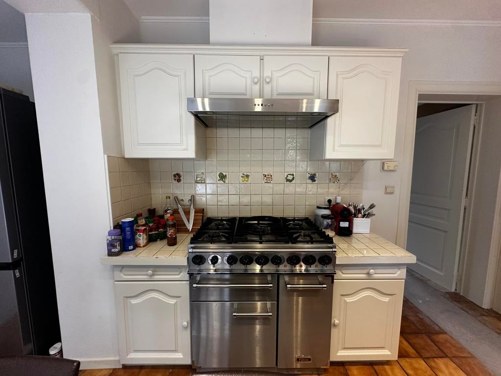 Falcon inox gasfornuis 90 cm – 5 branders + grill + ovens, Elektronische apparatuur, Fornuizen, Ophalen, Gebruikt, Warmhoudplaat