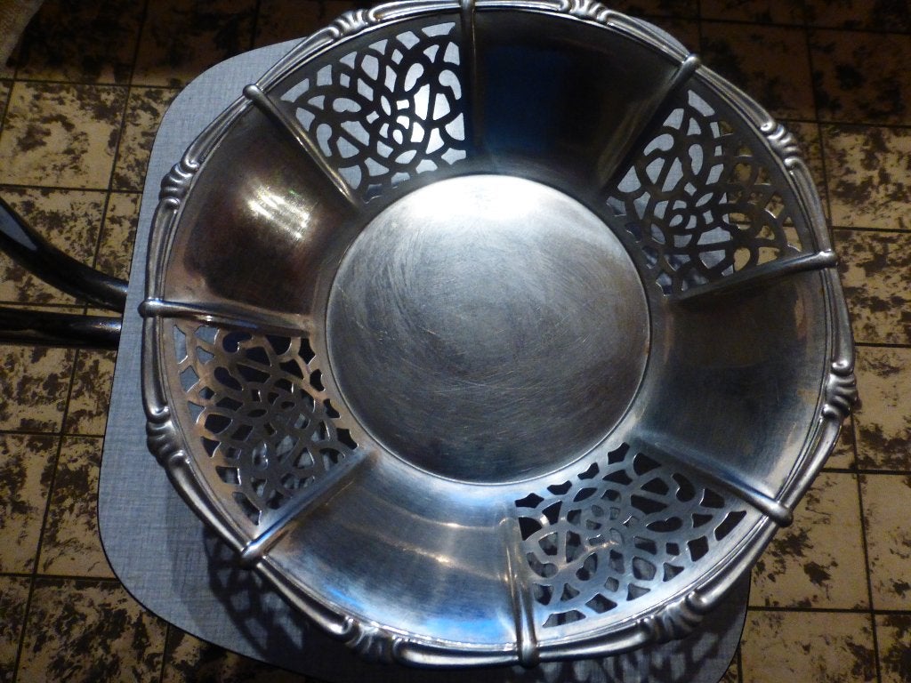 Ronde schaal op poten van roestvrij staal, Ophalen of Verzenden, Kom(men)