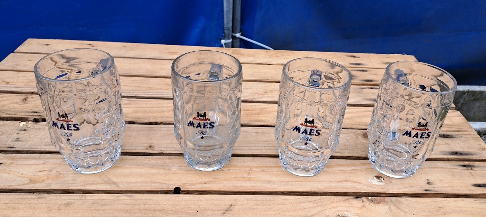 Bierpullen maes pils bierpullen bierglazen, Antiek en Kunst, Ophalen