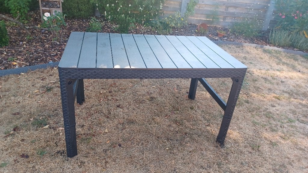Tuintafel verstelbaar, Tuin en Terras, Ophalen, Zo goed als nieuw, Rechthoekig, Kunststof
