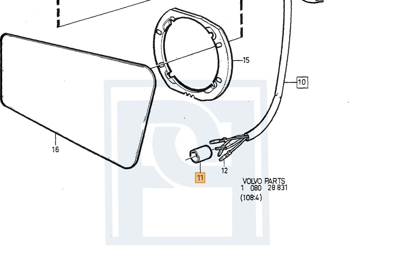 Volvo Achter zicht spiegel rechts Volvo onderdeelnr 1392248, Auto-onderdelen, Ophalen of Verzenden, Nieuw