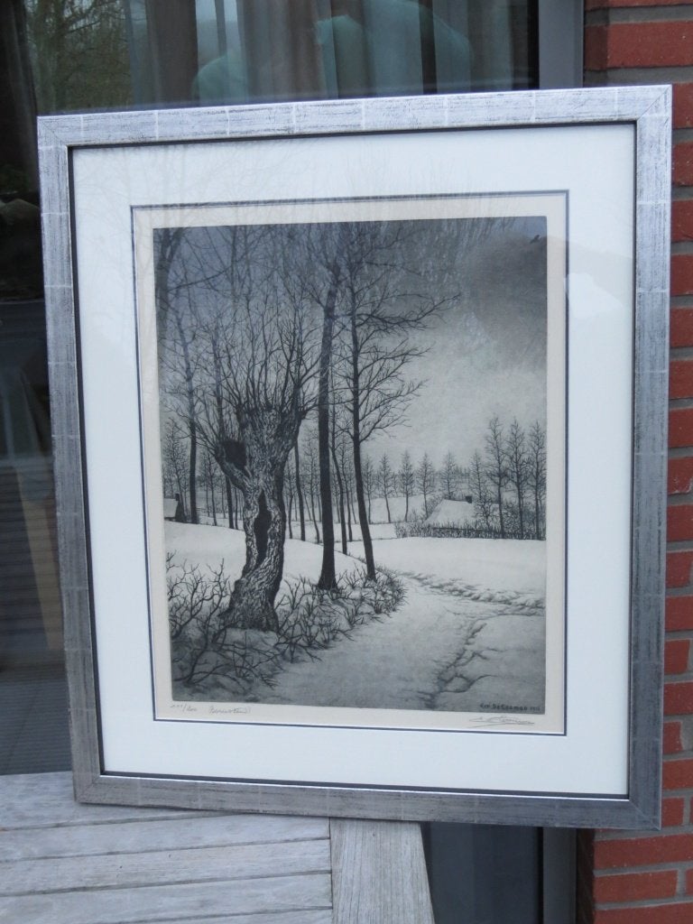 2 werken van De Cooman E., Antiek en Kunst, Ophalen, Gedateerd, Landschap, Tekening