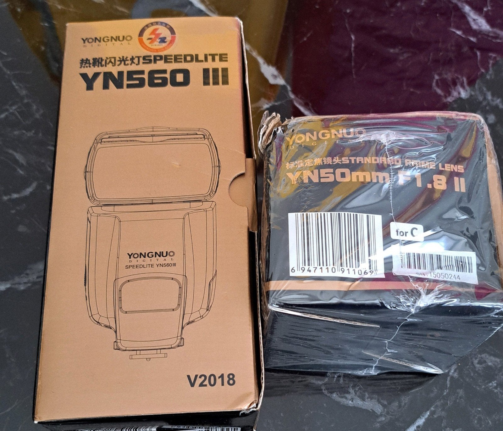 yongnuo objectif et flash neuf new pour canon, Enlèvement ou Envoi, Neuf, Canon, Canon EF