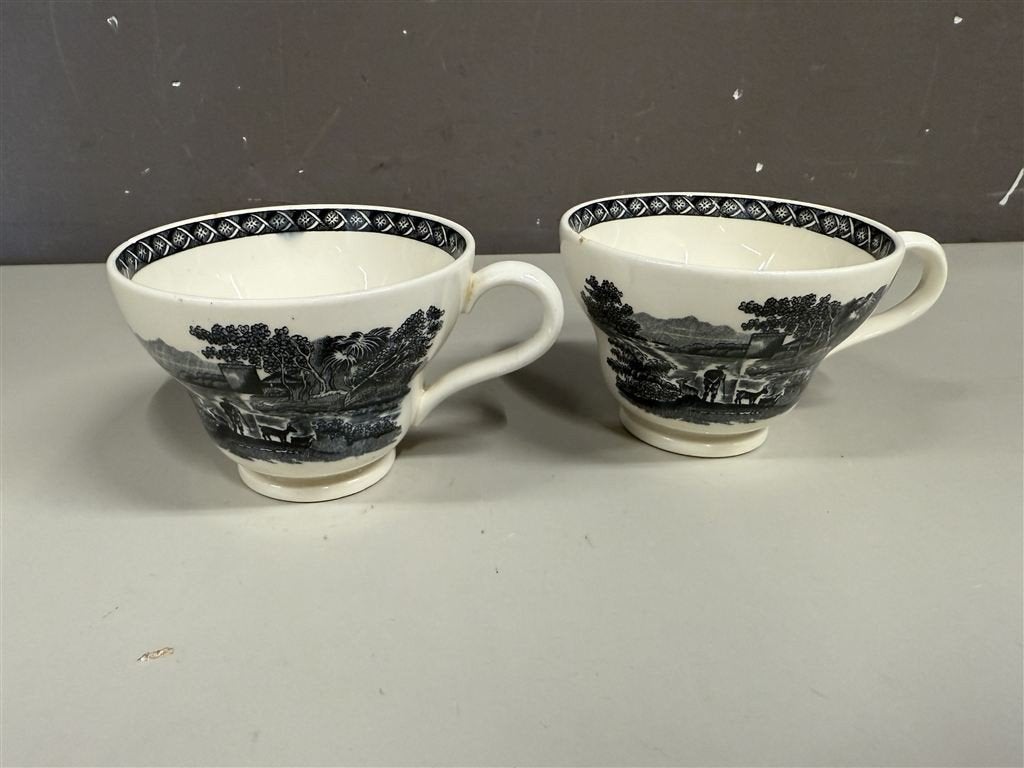 Wedgwood Lugano Etruria & Barlaston Black thee kopjes, Enlèvement ou Envoi, Comme neuf, Wedgwood, Pichet