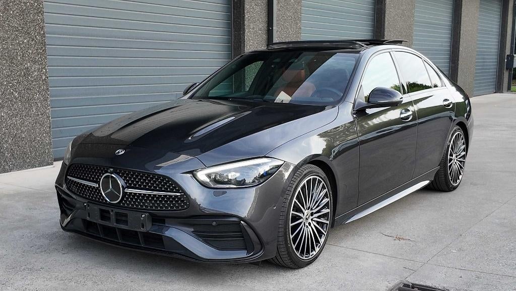 Mercedes-Benz C 220d AMG Line Int. /Ext. 9G-Tronic Pano/Leer, Auto's, Automaat, Achterwielaandrijving, Zwart, Bedrijf