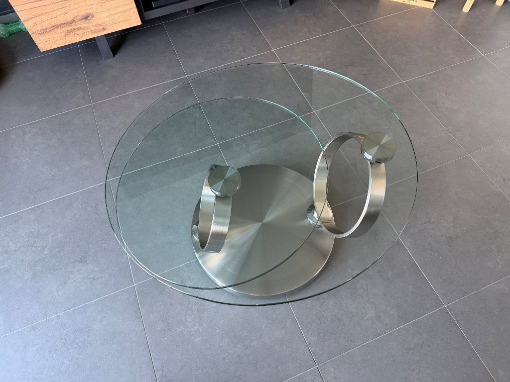Table basse, Maison & Meubles, Rond, Comme neuf, Verre, Enlèvement