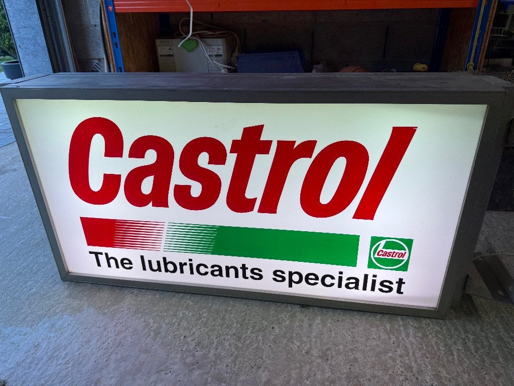 Enseigne lumineuse Castrol, Collections, Enlèvement, Utilisé, Panneau publicitaire